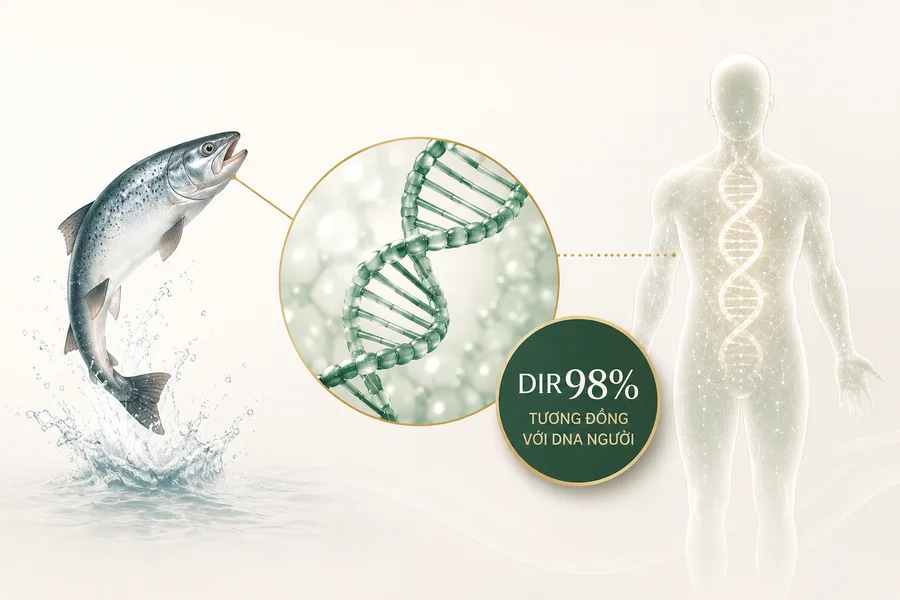 PDRN được chiết xuất từ DNA cá hồi, tương đồng 98% với DNA người