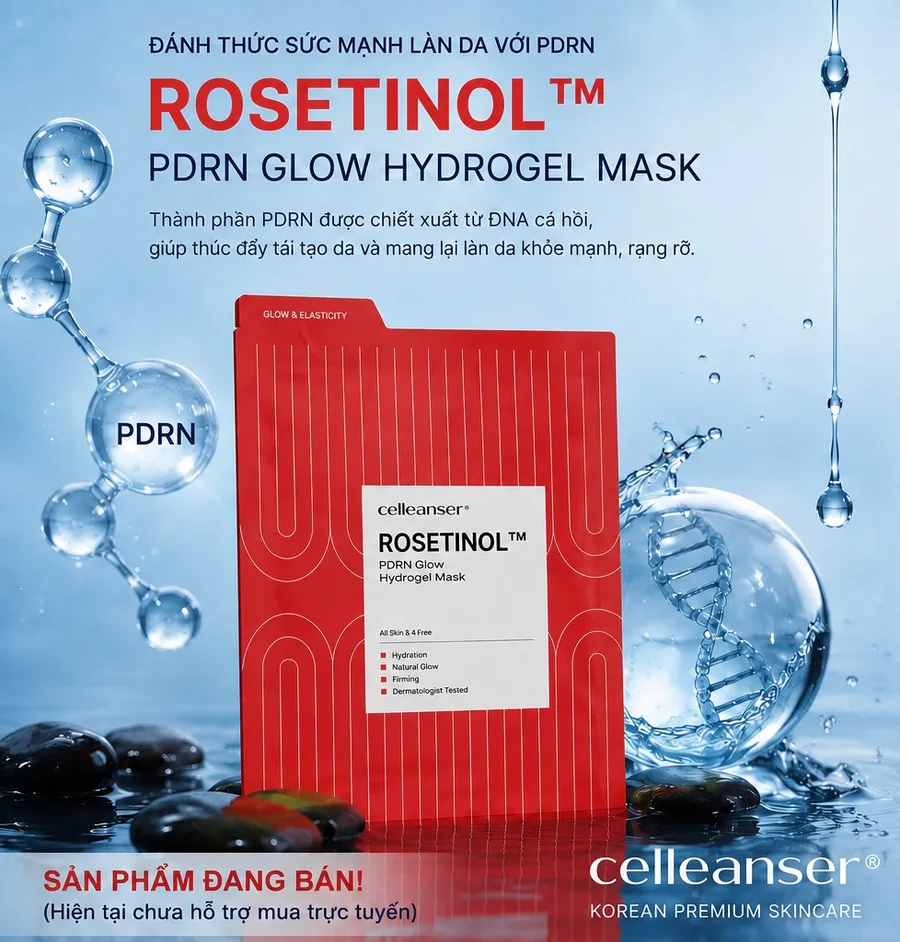 Rosetinol™ PDRN Glow Hydrogel Mask — sản phẩm VanAura chứa PDRN