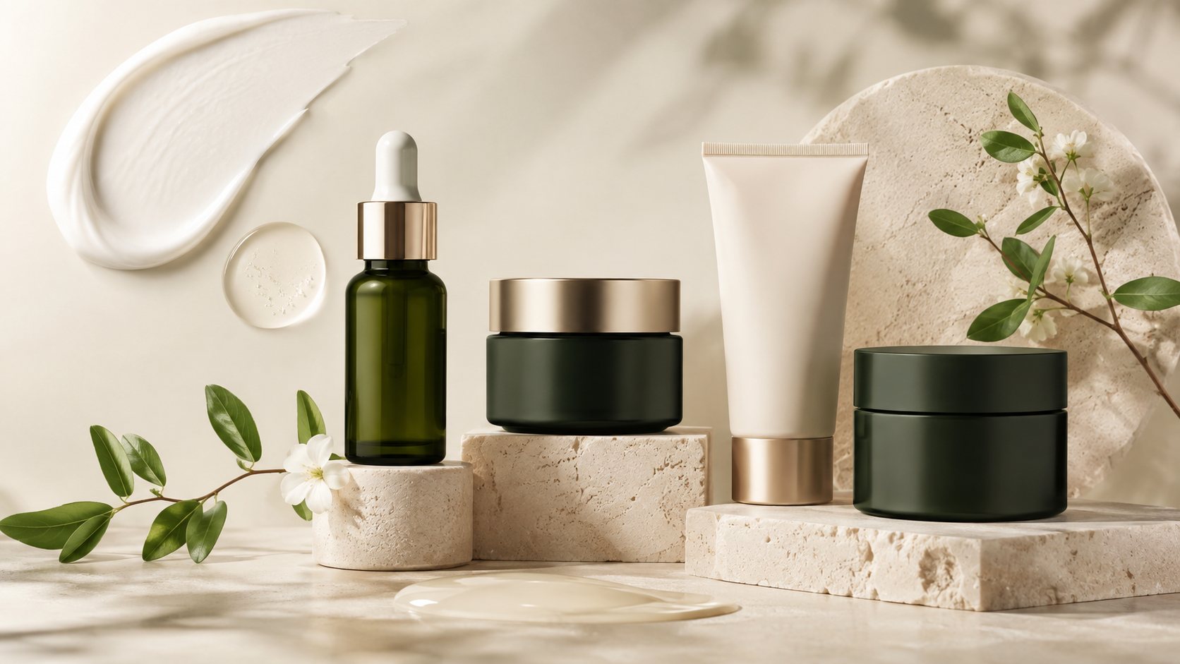 VanAura signature Korean skincare — serum, cream and moisturizer